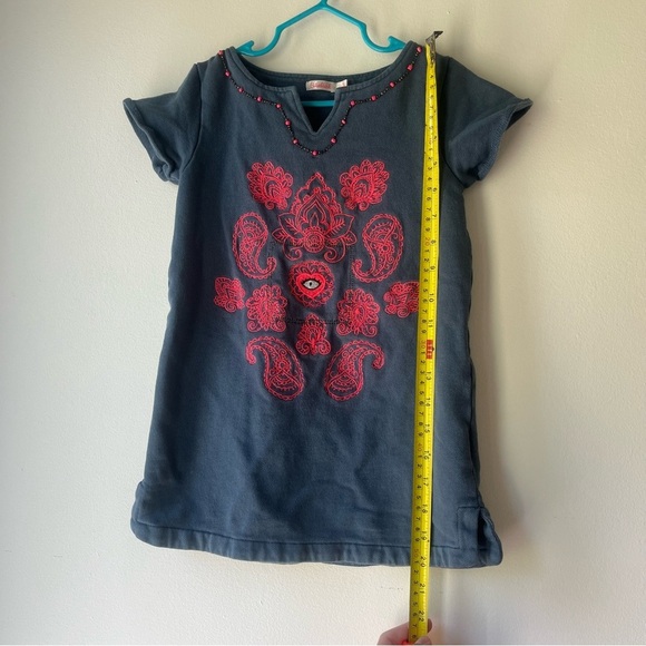🌼 5/$25 Billieblush Girls Embroidered Beaded Knit Dress Blue Pink Paisley Size 4 - Picture 8 of 14